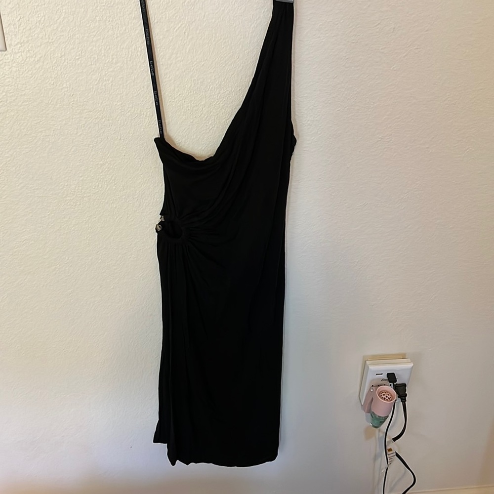 Black Bebe snake dress